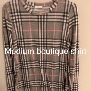 Plaid long sleeve boutique shirt